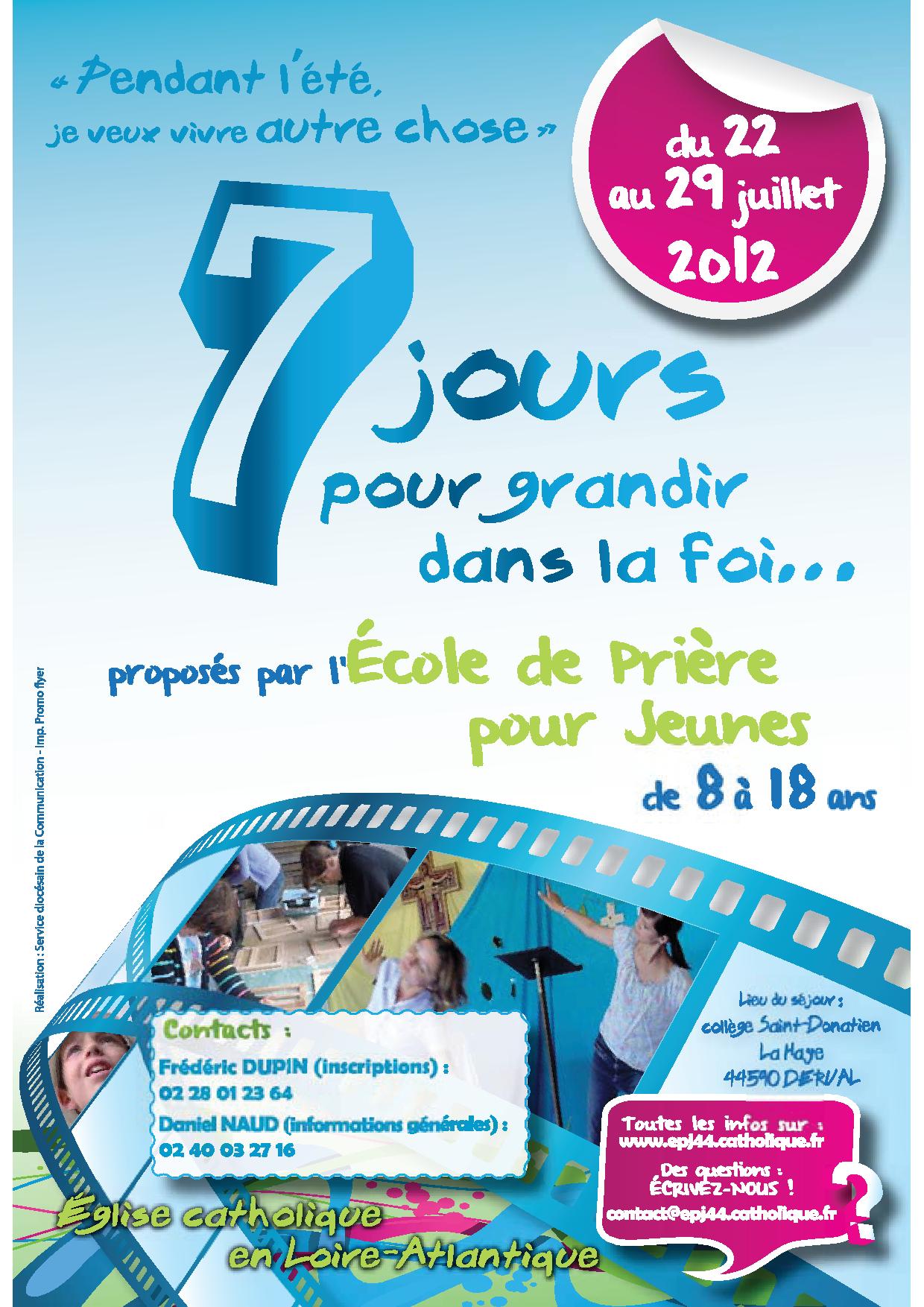 Séjour 2012 de l’École de Prière pour Jeunes