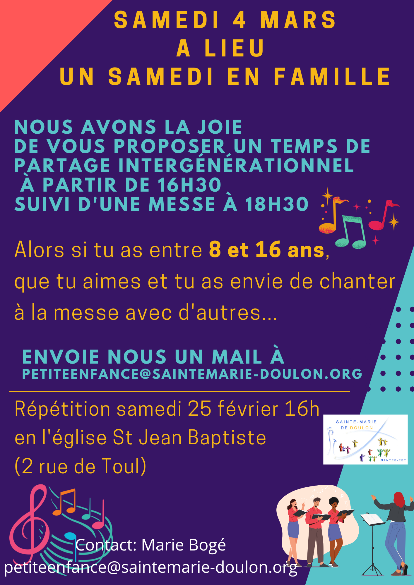 Répétition de chants pour le Samedi en famille